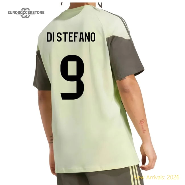 2025-2026 Real Madrid Training Tee (Almost Lime) (Di Stefano 9)-The Soccer Shirt Hub