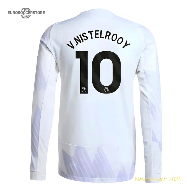 2025-2026 Man Utd Authentic Long Sleeve Away Shirt (V.Nistelrooy 10)-The Soccer Shirt Hub