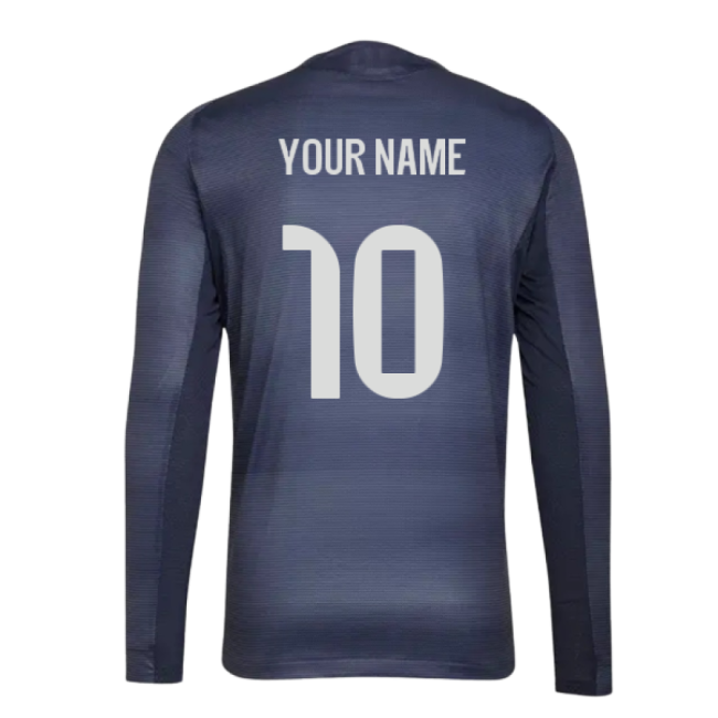 2025-2026 Real Madrid Long Sleeve Away Shirt (Your Name)-The Soccer Shirt Hub