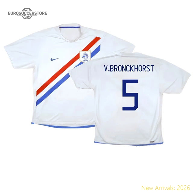 Holland 2006-08 Away Shirt ((Very Good) S) (V.Bronckhorst 5)-The Soccer Shirt Hub