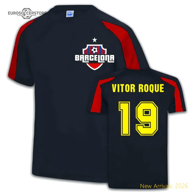 Barcelona Sports Training Jersey (Vitor Roque 19)-The Soccer Shirt Hub
