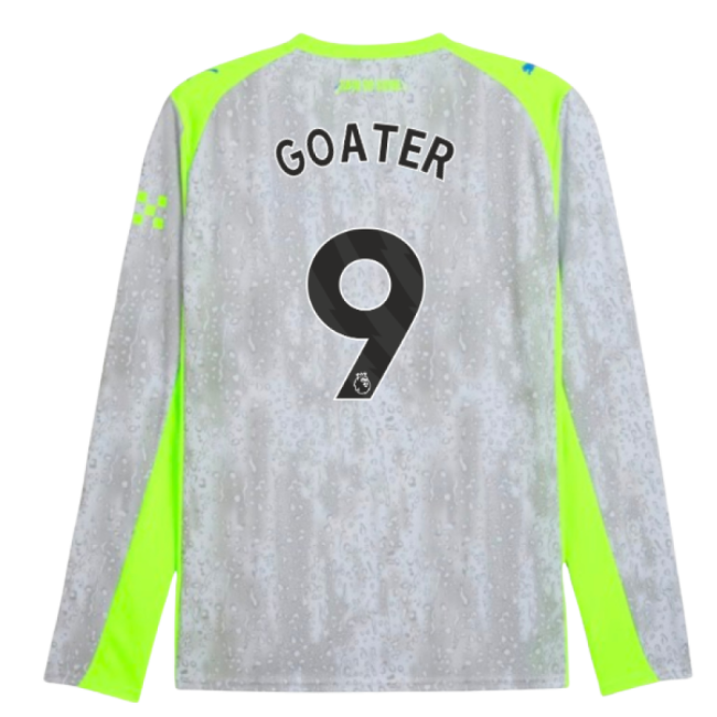2025-2026 Man City Long Sleeve Third Shirt (Goater 9)-The Soccer Shirt Hub