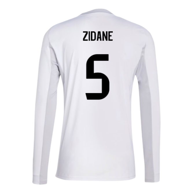 2025-2026 Real Madrid Long Sleeve Home Shirt (Zidane 5)-The Soccer Shirt Hub
