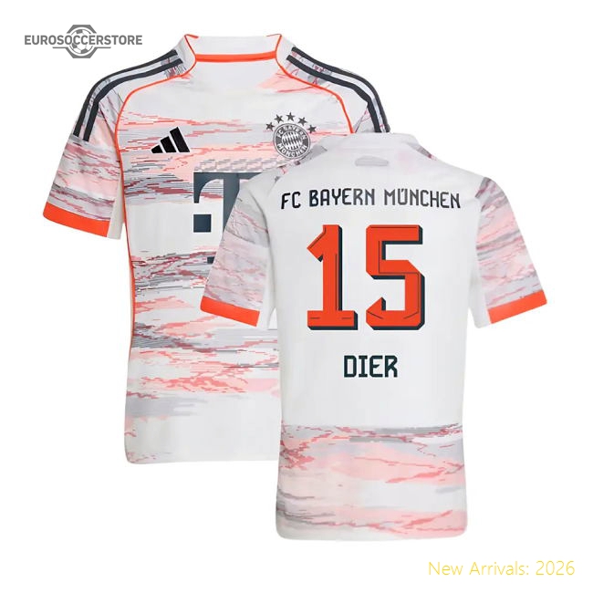 2025-2026 Bayern Munich Away Shirt (Kids) (Dier 15)-The Soccer Shirt Hub
