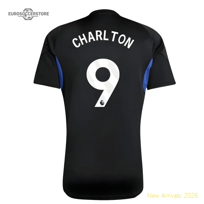 2025-2026 Man Utd EU Training Jersey (Black) - Kids (Charlton 9)-The Soccer Shirt Hub