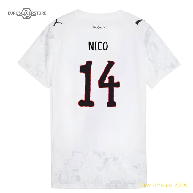 2025-2026 KIDSUPER x Manchester City CWC Shirt (White) - Womens (Nico 14)-The Soccer Shirt Hub