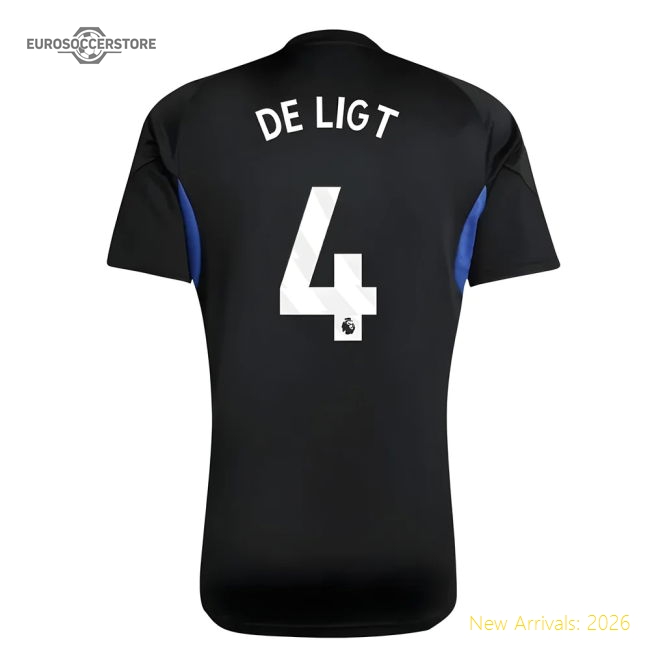 2025-2026 Man Utd EU Training Jersey (Black) - Kids (De Ligt 4)-The Soccer Shirt Hub