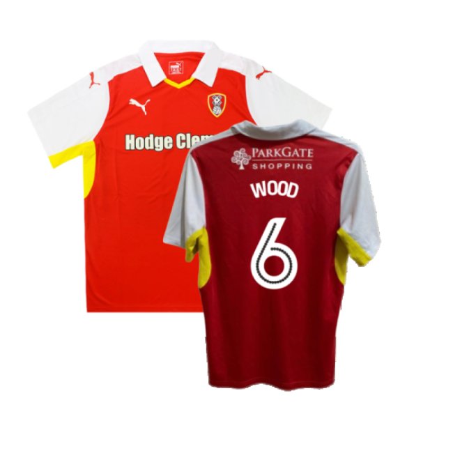 Rotherham 2016-17 Home Shirt ((Good) XL) (Wood 6)-The Soccer Shirt Hub