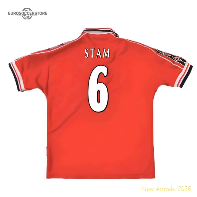 Manchester United 1998-2000 Home Shirt (XXL) (Excellent) (Stam 6)-The Soccer Shirt Hub