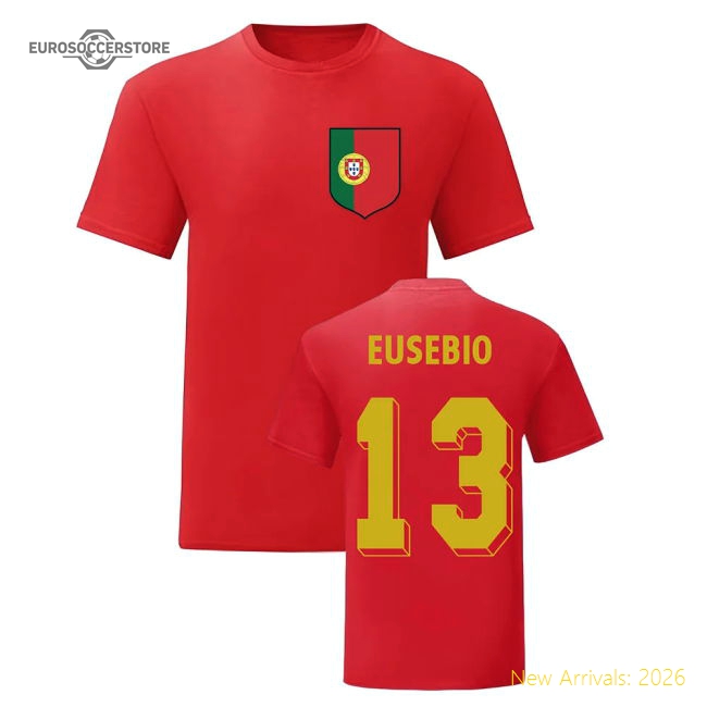 Eusebio Portugal National Hero Tee (Red)-The Soccer Shirt Hub
