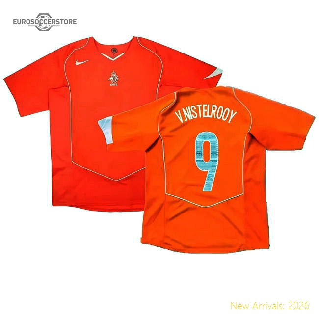 Holland 2004-05 Home Shirt ((Very Good) XXL) (V.Nistelrooy 9)-The Soccer Shirt Hub