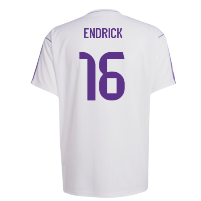 Real Madrid Terrace Icons Shirt (White) (Endrick 16)-The Soccer Shirt Hub