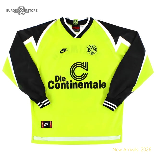 Borussia Dortmund 1995-96 Long Sleeve Home Shirt (S) (Very Good)-The Soccer Shirt Hub