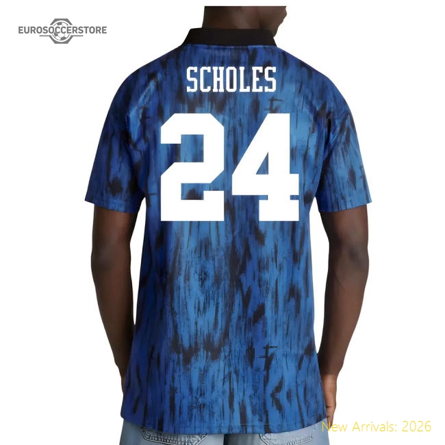 1992-1993 Man Utd Away Retro Shirt (Scholes 24)-The Soccer Shirt Hub