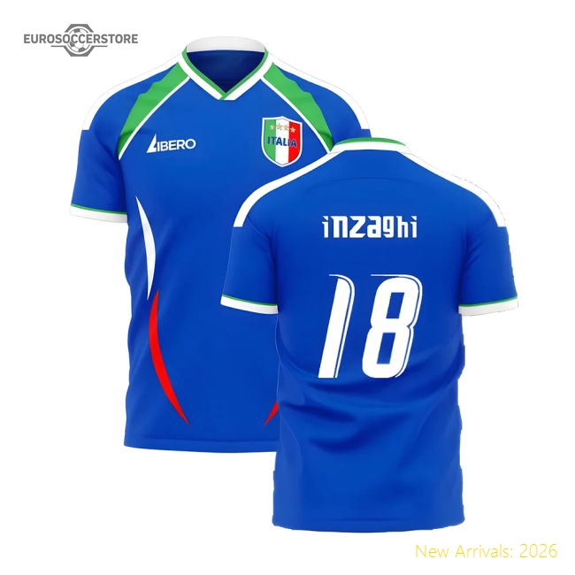 Italy 2006 Style Home Concept Shirt (Libero) (Inzaghi 18)-The Soccer Shirt Hub