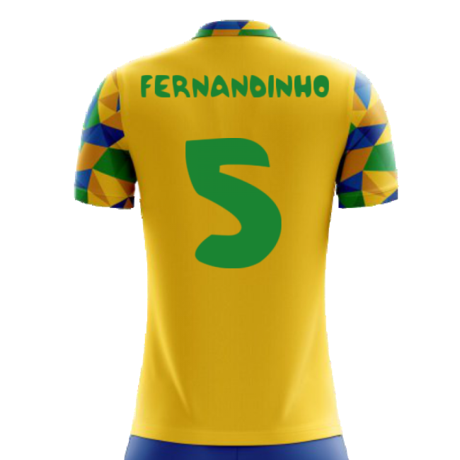 2025-2026 Brazil Home Concept Football Shirt (Fernandinho 5) - Kids-The Soccer Shirt Hub