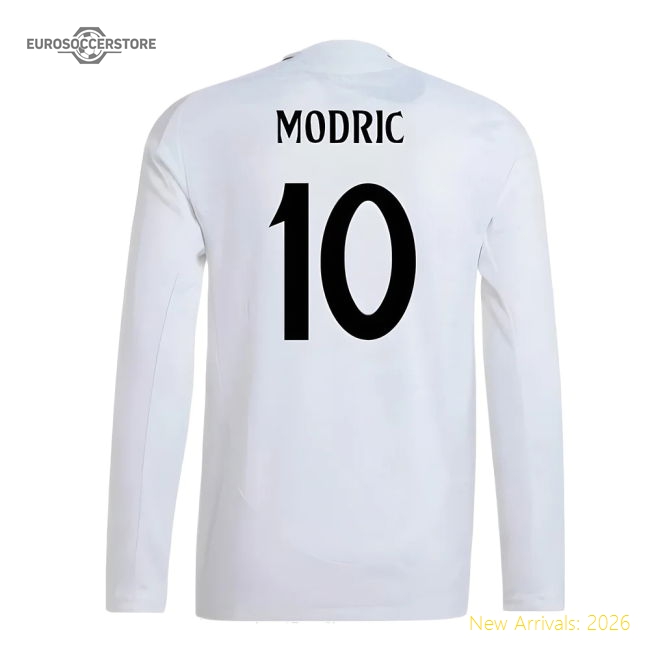 2024-2025 Real Madrid Authentic Long Sleeve Home Shirt (Modric 10)-The Soccer Shirt Hub