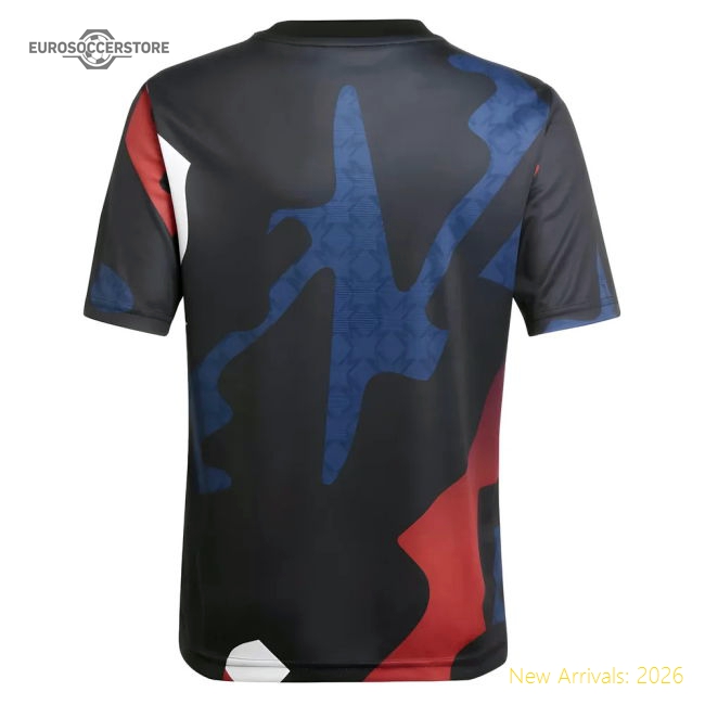 2024-2025 Man Utd Pre-Match Jersey (Black) - Kids (Antony 21)-The Soccer Shirt Hub