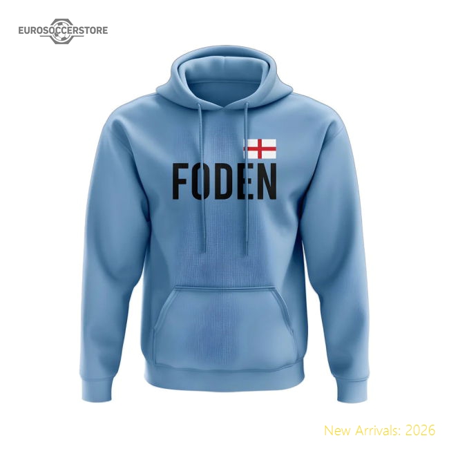 Phil Foden England Name Hoody (Sky blue)-The Soccer Shirt Hub