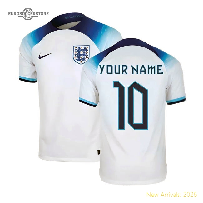 2022-2023 England Home Shirt (Your Name)-The Soccer Shirt Hub
