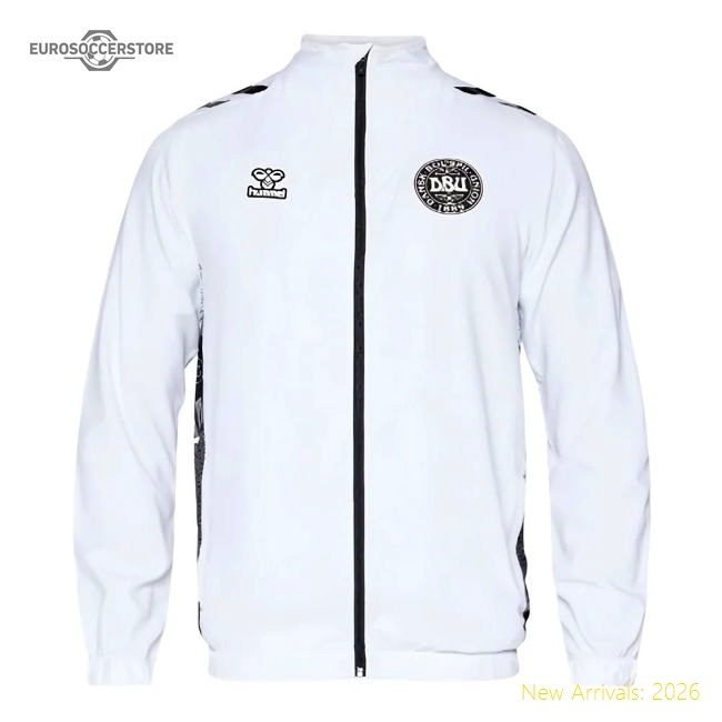 2024-2025 Denmark Line Up hmlGO Shell Jacket (White)-The Soccer Shirt Hub