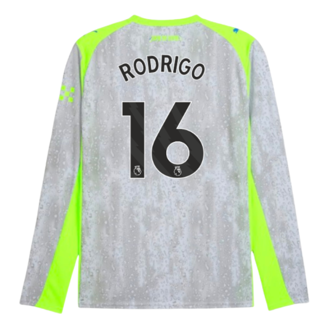 2025-2026 Man City Long Sleeve Third Shirt (Rodrigo 16)-The Soccer Shirt Hub