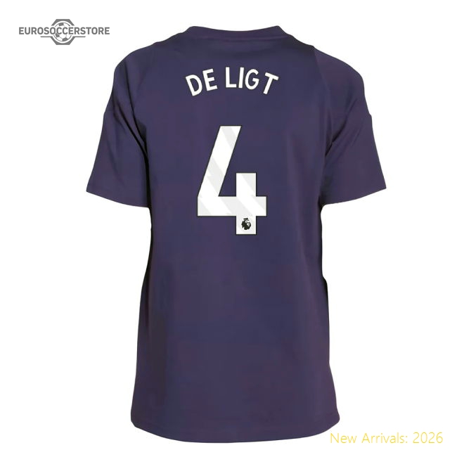 2025-2026 Man Utd Training Tee (Aurora Plum) - Kids (De Ligt 4)-The Soccer Shirt Hub