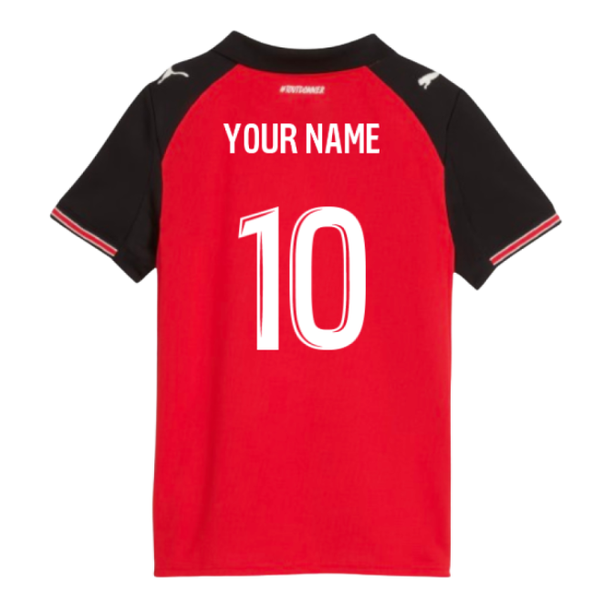 2025-2026 Stade Rennais Home Shirt (Kids) (Your Name)-The Soccer Shirt Hub