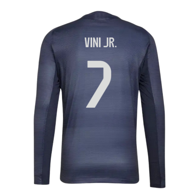 2025-2026 Real Madrid Long Sleeve Away Shirt (Vini Jr. 7)-The Soccer Shirt Hub