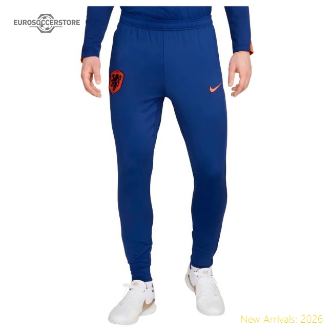 2024-2025 Netherlands Strike Dri-Knit Pants (Blue)-The Soccer Shirt Hub