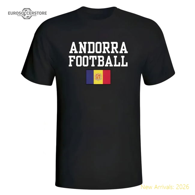 Andorra Football T-Shirt - Black-The Soccer Shirt Hub