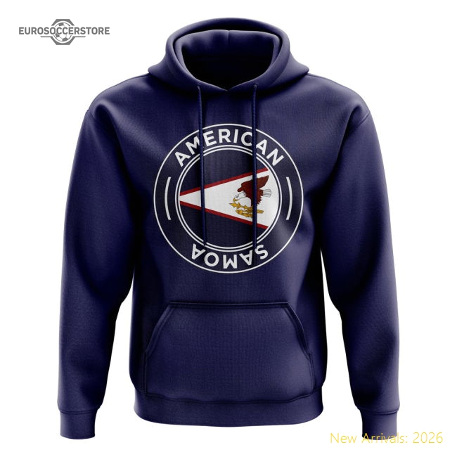 American Samoa Football Badge Hoodie (Navy)-The Soccer Shirt Hub