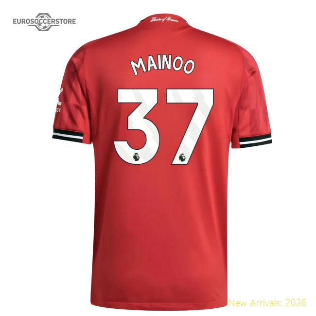 2025-2026 Man Utd Authentic Home Shirt (Mainoo 37)-The Soccer Shirt Hub
