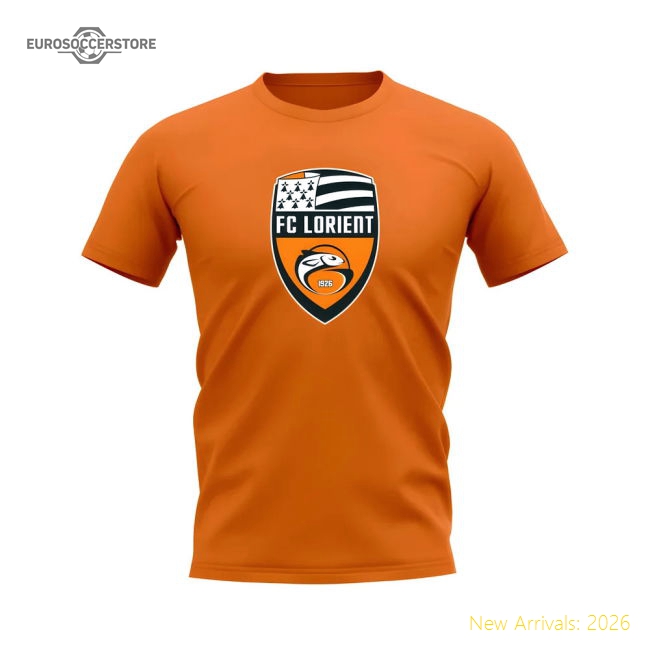 Lorient Badge T-Shirt (Orange)-The Soccer Shirt Hub