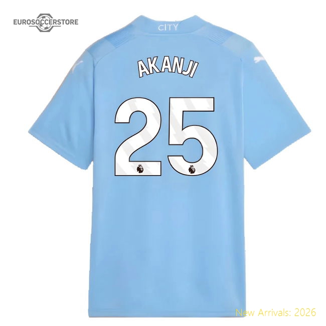 2023-2024 Man City Home Shirt (Kids) (AKANJI 25)-The Soccer Shirt Hub