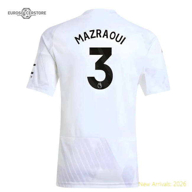 2025-2026 Man Utd Away Shirt (Kids) (Mazraoui 3)-The Soccer Shirt Hub