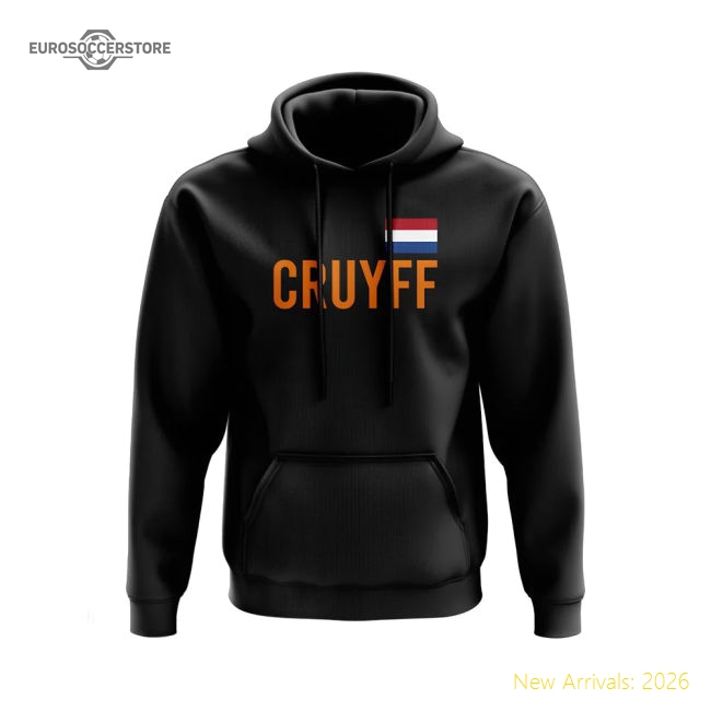 Johan Cruyff Holland Name Hoody (Black)-The Soccer Shirt Hub
