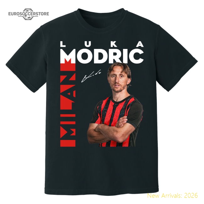 Luka Modric AC Milan New Signing T-Shirt (Black)-The Soccer Shirt Hub