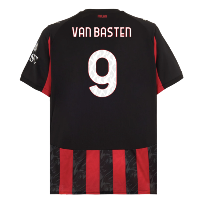 2025-2026 AC Milan Home Shirt (Van Basten 9)-The Soccer Shirt Hub