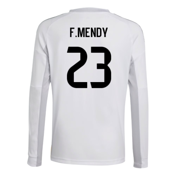 2025-2026 Real Madrid Long Sleeve Home Shirt (Kids) (F.Mendy 23)-The Soccer Shirt Hub