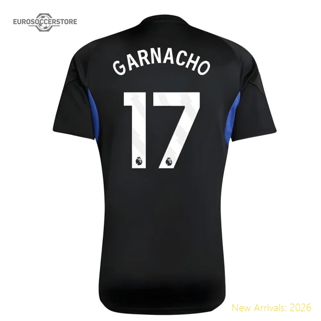 2025-2026 Man Utd EU Training Jersey (Black) - Kids (Garnacho 17)-The Soccer Shirt Hub