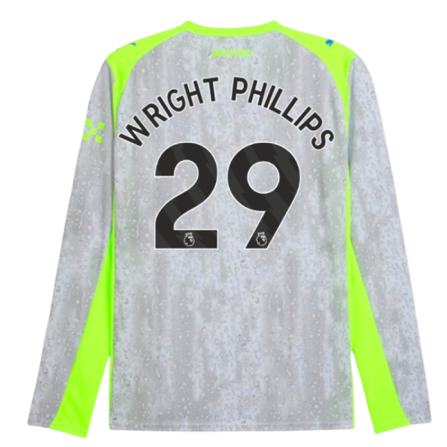 2025-2026 Man City Long Sleeve Third Shirt (Wright Phillips 29)-The Soccer Shirt Hub