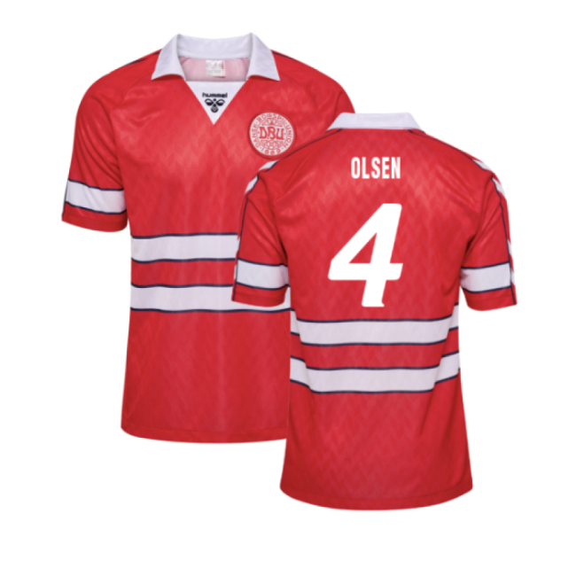 1988 Denmark Home Retro Shirt (Olsen 4)-The Soccer Shirt Hub