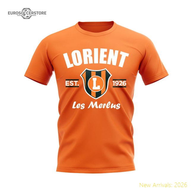 Lorient Established Football T-Shirt (Orange)-The Soccer Shirt Hub