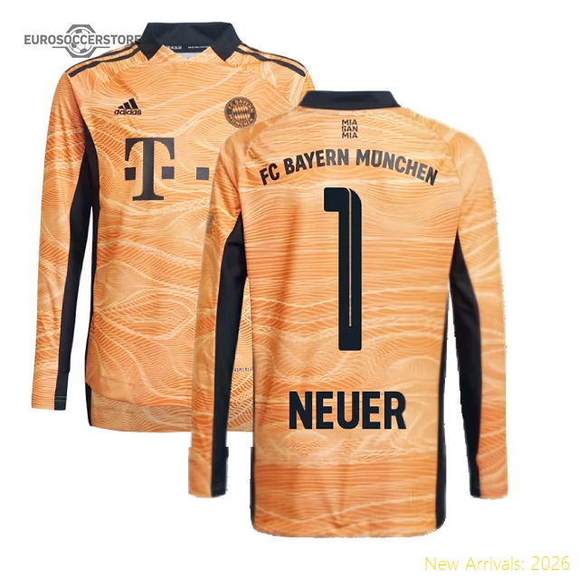 2021-2022 Bayern Munich Home Goalkeeper Shirt (Orange) (NEUER 1)-The Soccer Shirt Hub