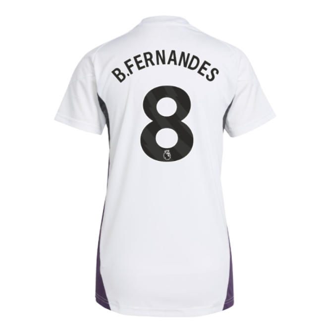 2025-2026 Man Utd Training Jersey (White) - Womens (B.Fernandes 8)-The Soccer Shirt Hub