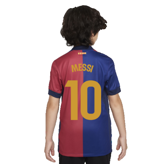 2024-2025 Barcelona Home Shirt (Sponsorless) - Kids (Messi 10)-The Soccer Shirt Hub