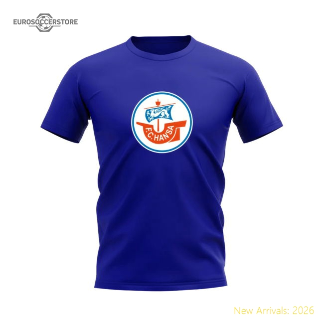 Hansa Rostock Badge T-shirt (Royal Blue)-The Soccer Shirt Hub