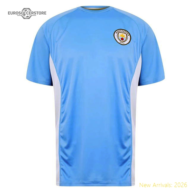 Man City Poly T-Shirt (Blue)-The Soccer Shirt Hub