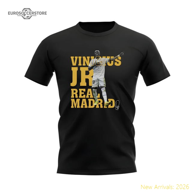 Vinicius jr Real Madrid Player Tee (Black)-The Soccer Shirt Hub